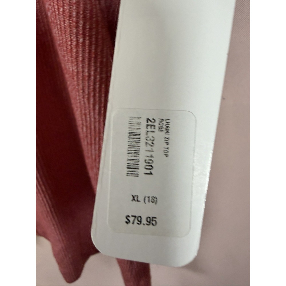 New Soft Surroundings Womens XL Lhami Zip Knit Shirt Cardigan Sweater Pink - Picture 6 of 8